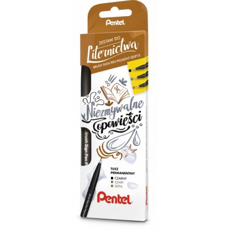 Zestaw pisaków permanentnych Pentel Touch Brush Pen Niezmywalne Opowieści